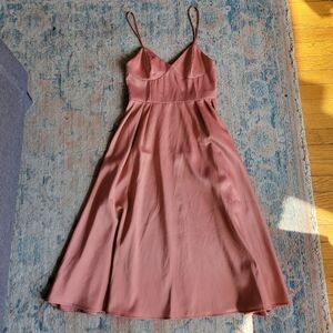 Satin Peach or Rose Gold Dress